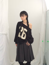 Numbering loose sweatshirt