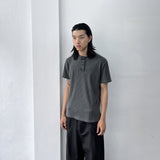 Faded Ribbed Henley Shirt