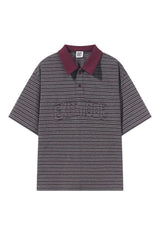 Striped Patchwork Polo Tee