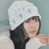 nostalgic knit beanie white