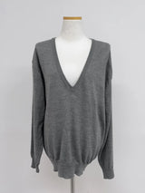 [wool50%] Danny Deep V-Neck Over Fit Knit
