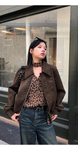 chiffon leopard scarf blouse