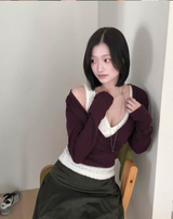 パイパンチングラップレイヤーニット