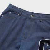 Navy C Patch Medium Blue Denim Shorts [For men]