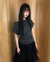 フォイトディー サイド シャーリング ワンショルダー ショートスリーブ ティーシャツ
