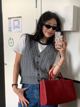 Dinker Twisted V-Knit Vest
