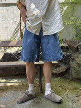 Basic wide denim shorts