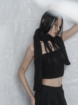 [mnem] Pure Bolero Fur Cardigan (black)