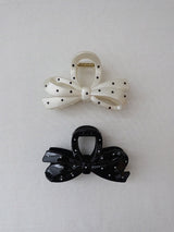 ポルカリボンヘアークロークリップ (IVORY, BLACK 2COLORS!)