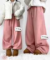 G DEN string thick fleece wide pants