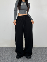 (UNISEX) ダブルラインストリング ワイド ルーズフィット フリース トレーニングパンツ - 6 COLOR