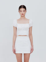 コルセットクロップブラウス (white)