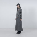 Folded check maxi skirt 003