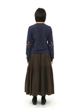 ベーシックサファリフリルマキシスカート (BROWN)