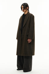 Houndstooth Wool Peak Coat