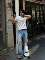 Line shoulder cropped muscle short sleeved