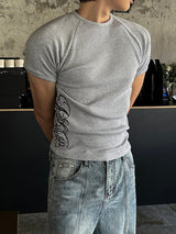 LMN ファブレタリングマッスルクロップ半袖Tシャツ (3 colors)