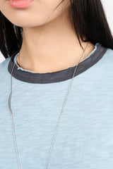 Slub rib layered T-shirt