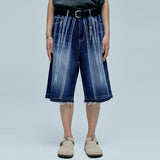 navajo パターンカットオフバミューダパンツ indigo blue