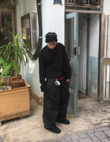 No.1386 カーボンコーティングワイドパンツ