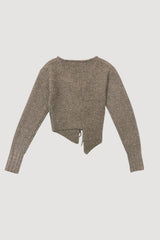 ASYMMETRIC COLOR KNIT CARDIGAN