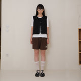 Black Tweed Button Vest