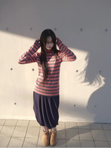 stripe mock-neck tee
