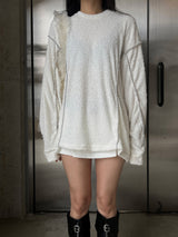 Depth Outline Overfit Terry Stitch Long Sleeve Knit (2 colors)