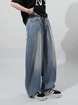 (UNISEX) ツイストストライプデニムパンツ