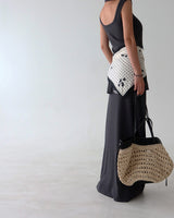 Scarf Set Eyelet Sleeveless & Skirt Two-Piece Set