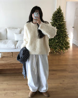 Dion brushed wide jogger pants