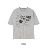 Riot Damage Punk Graphic Short Sleeve T-shirt