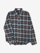 [Unisex]モダンチェックオーバーフィットシャツ(4color)