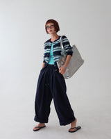 [UNISEX] Linen pintuck banding wide pants