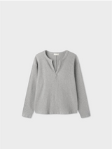 ワッフル ヘンリーネック ルーズ ロングスリーブ(4color)