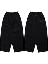 back rivet winter wide pants