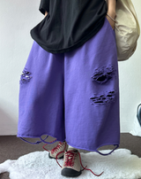 ビビフダメージオーバーバミューダ💜4COLOR