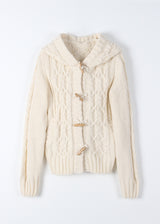 TOGGLE HOOD KNIT CARDIGAN