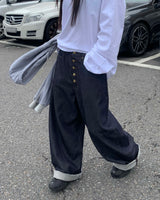 ボタンローデニムパンツ