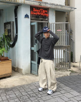No.1385 P カーブドワイドコットンパンツ (4color)