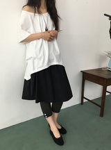 バヨカラーボーダーバンド7分丈パンツ