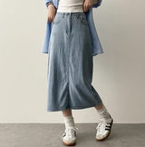 Sundy Charlang クールデニムロングスカート [ショート & ベーシックセレクション] Lyocell Fabric