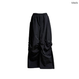 (2color) Shirring Wide Nylon Banding Pants