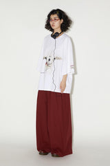 Loose and breathable short-sleeved white T-shirt for summer in a large size.
