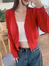 ベーシックカシミアウールVネックニットカーディガン (12color)