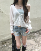 Deep V neck cardigan