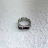Crimson Triple Stone Ring