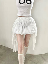 1461. Frill ruffle long chiffon layered cover sk (2color)