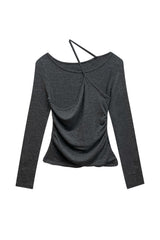 MUREN SHIRRING TOP / CHARCOAL