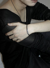 歲寒松柏 Antique leather bracelet